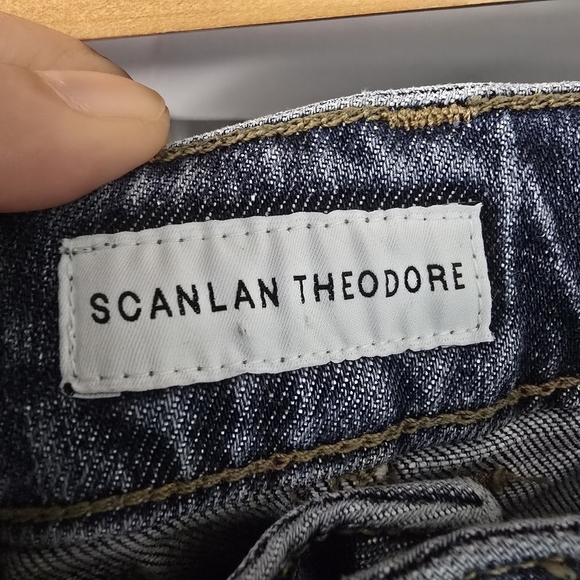 Scanlan Theodore Blue Denim Skirt stretchy - Picture 11 of 13